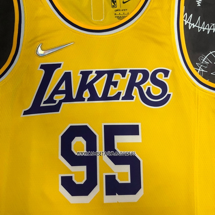 Juan Toscano-Anderson NO 95 Camiseta Los Angeles Lakers Icon 75th Anniversary 2021-22 Amarillo